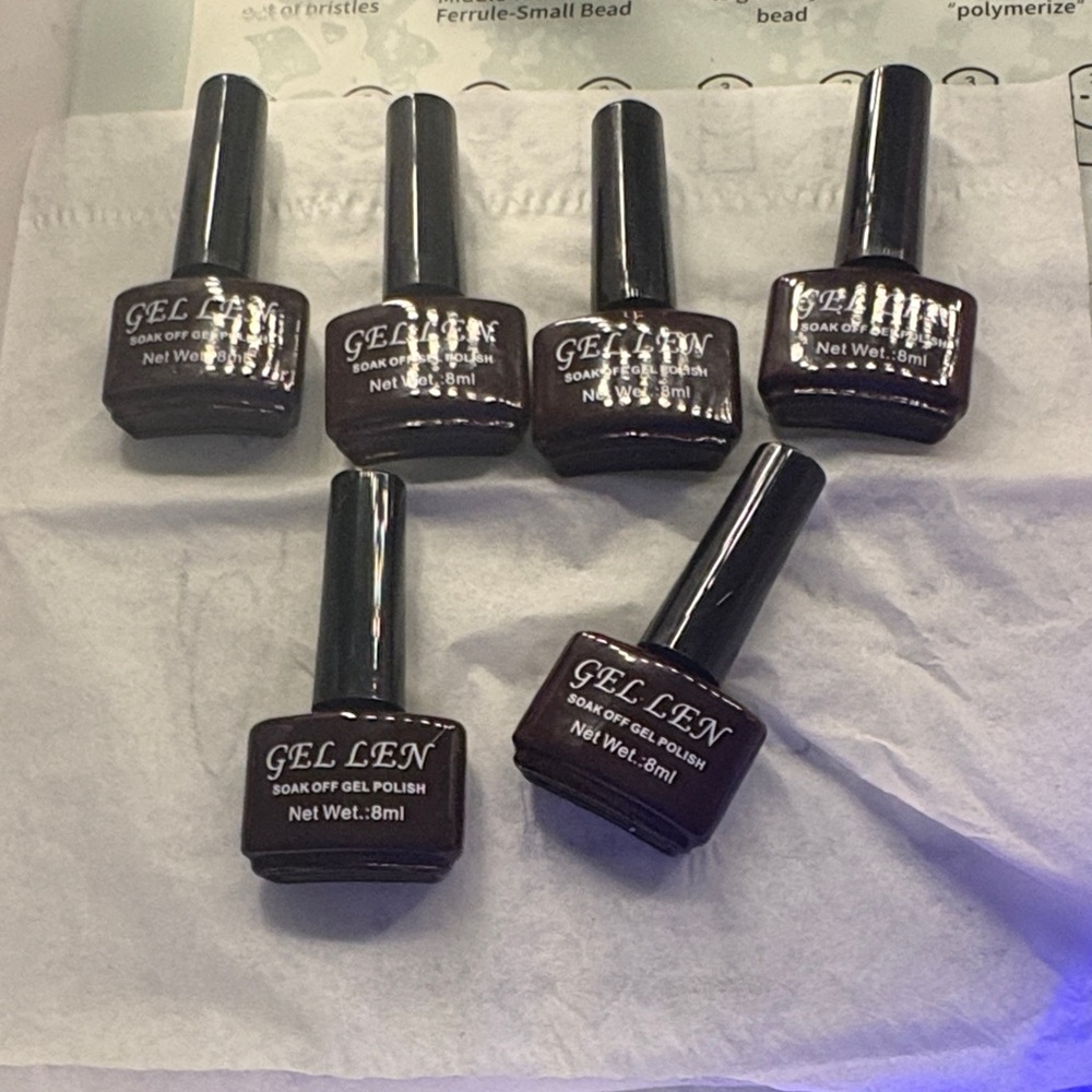 Gel Len Dark gel uv light Nail Polish Set it comes with swatches